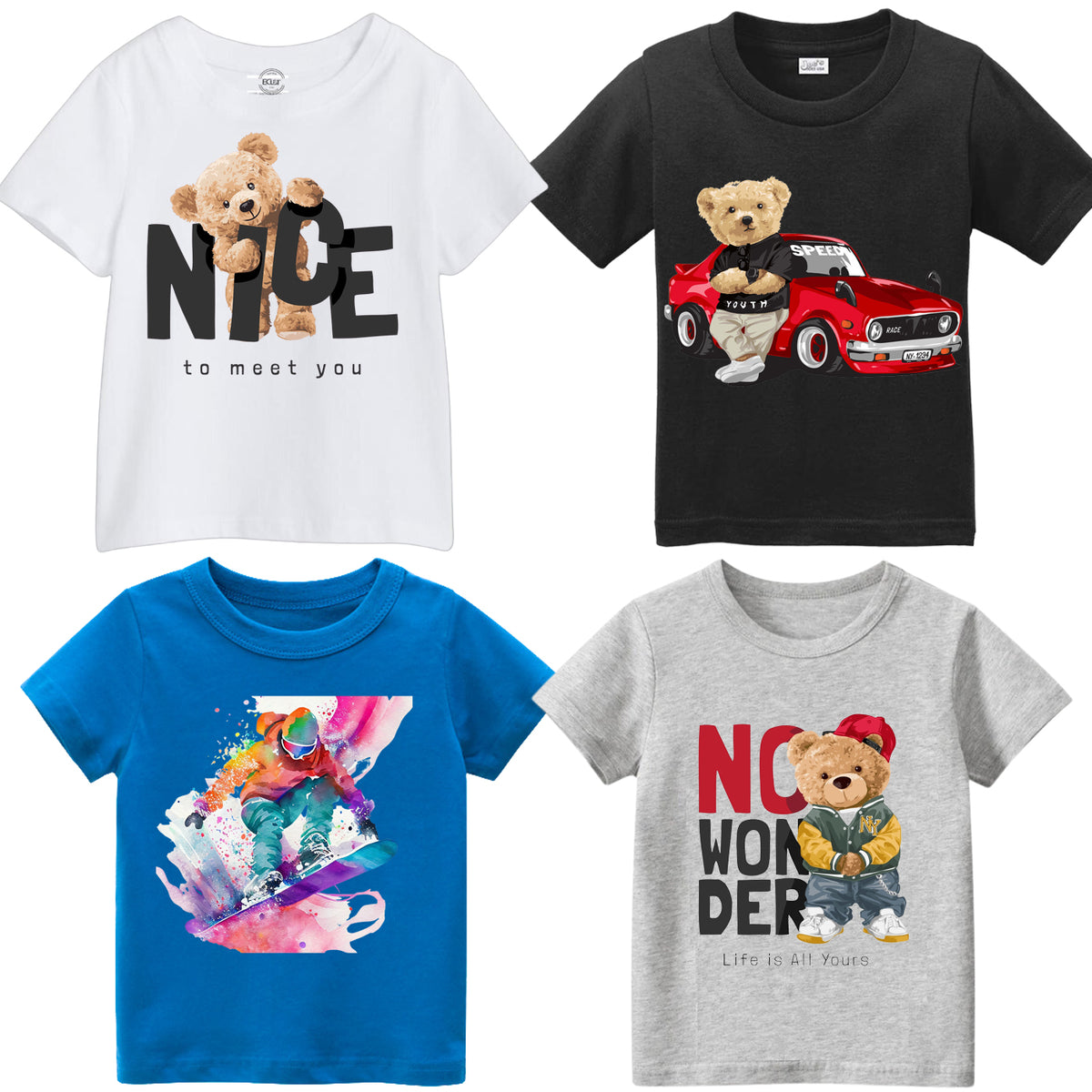 Graphic Pack Of 4 T Shirts